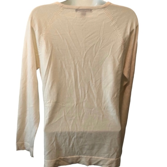 Tommy Bahama Wool Scoop Neck Sweater Sparkly Sequins Long Sleeve Ivory Size M - Picture 4 of 6